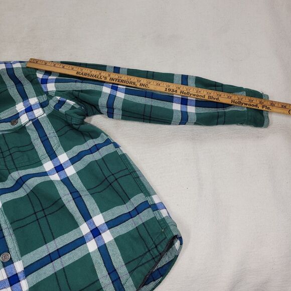 Duluth Flannel Shirt Shacket Mens Size Large Green 100% Cotton Long Sleeve Plaid - Picture 10 of 16